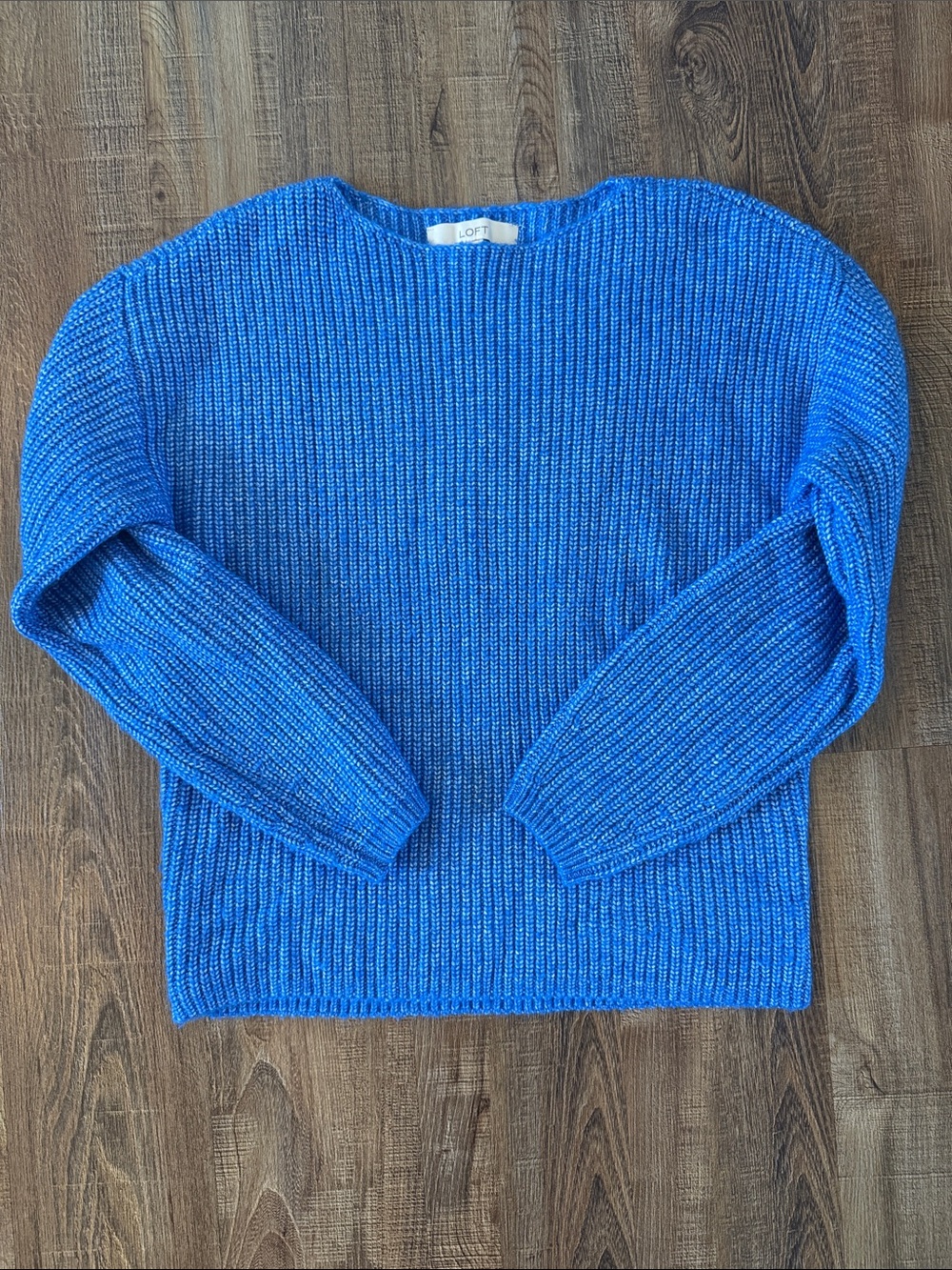 LOFT Bright Blue Cozy Knit Sweater - NWT!